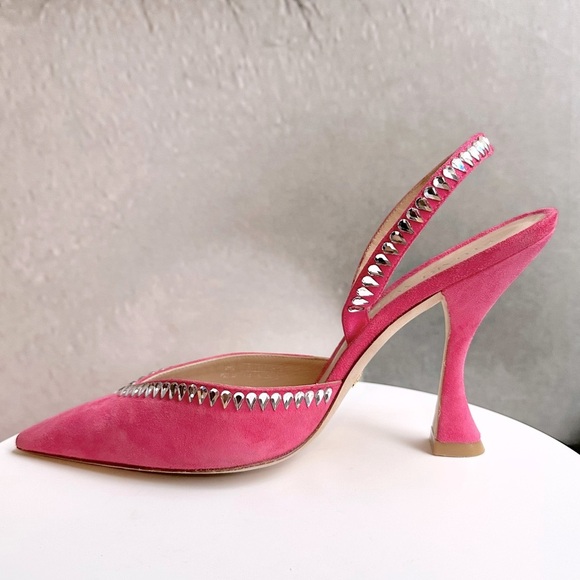 🌺 STUART WEITZMAN🌺 Gemcut Xcurve 100 Slingback Pink Pump size 9.5 - Picture 7 of 17